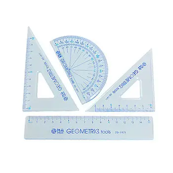 

Protractor Triangle Straight Ruler 4 in 1 Combination