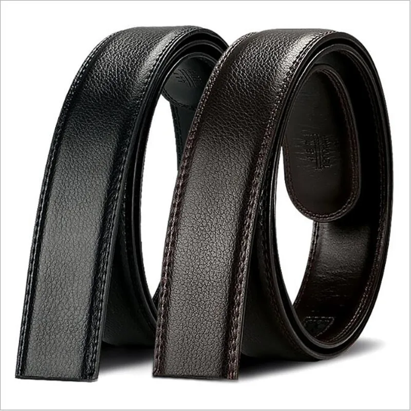 

2017 fashion leather Automatic business belt buckle men 3.5cm black brown body length of 130 cm wide man belt accessories 140