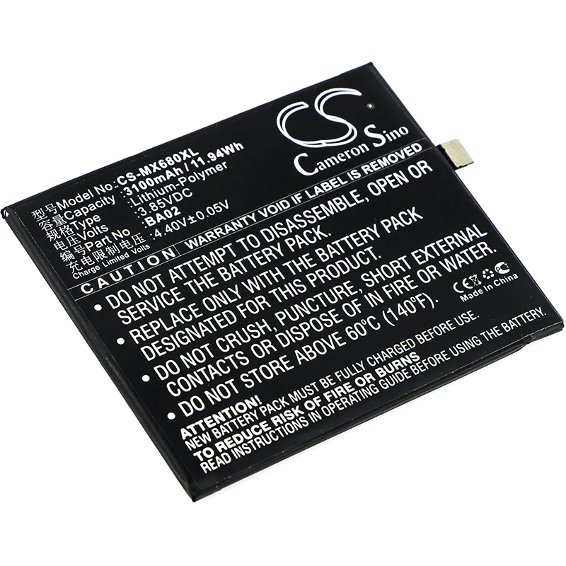 Cameron sino 3100mAh аккумулятор для Meizu A680M, A680Q, M3e, BA02