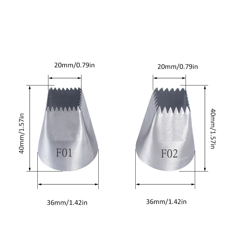 SYLPHY Новых кондитерские насадки для крема Нержавеющая сталь кондитерские насадки кондитерская торта украшение выпечка инструментынты - Цвет: F01 and F02
