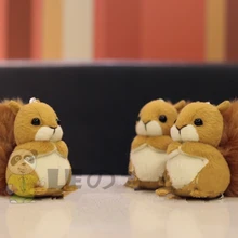 Белка фигурка небольшой кулон жира белка плюшевые игрушки пушистый большой хвост 9 см