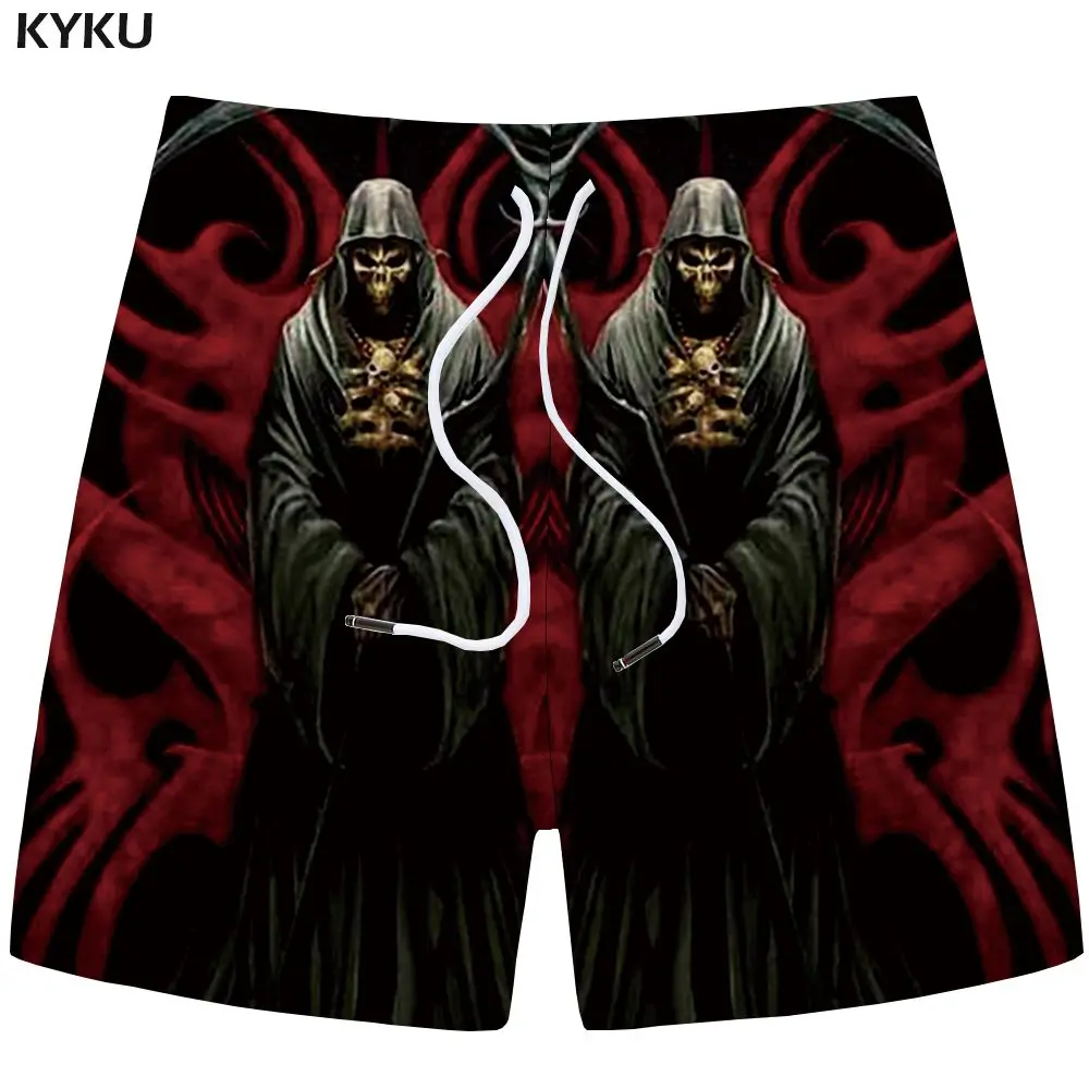 Mens Shorts 11 KYKU брендовые шорты с черепом мужские космические повседневные шорты пляжные королевские готические 3d печатные черные мужские шорты Карго модные летние - Color: Mens Shorts 11