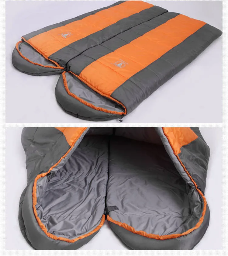 Pekynew outdoor hiking camping sleeping bag can be spliced couples three quarter envelope type polyester Keep warm bag 1.3kg
