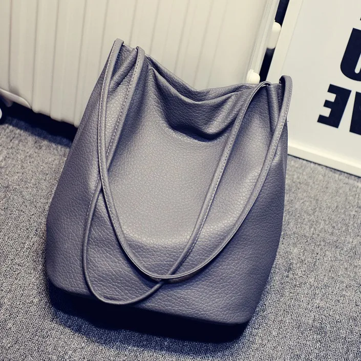 

MIWIND Brand Fashion Women Leather Handbags Drawstring Bucket bag Shoulder Bags Ladies Large Capacity Ladies Bag TMX1156