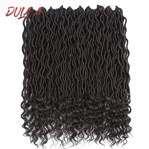 Dula A 20 дюймов Faux locs кудряшки 24 пряди синтетические косы с крючком для наращивания волос для черных женщин 1-9 упак./лот - Цвет: # 1B