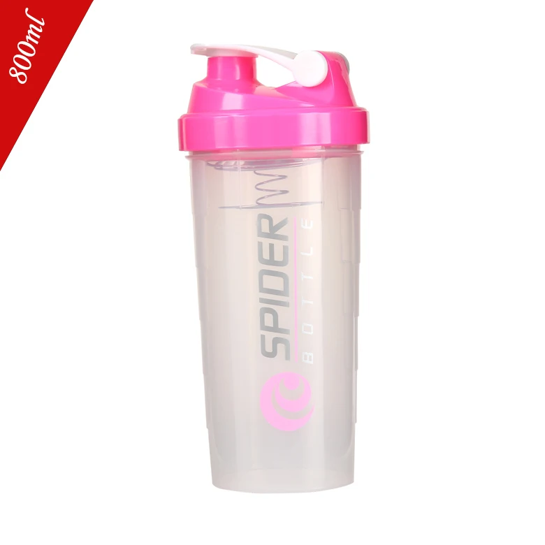Bsn spider protein shaker cup Sports water bottle with inserted spring