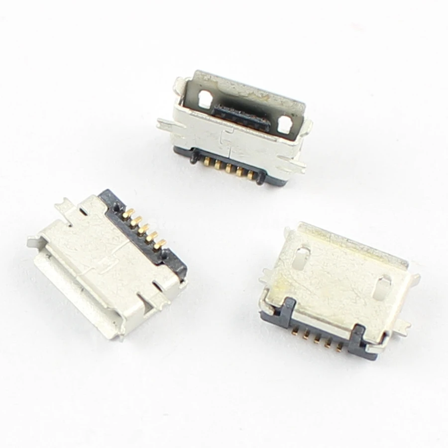 100Pcs Mini USB Type AB 5 Pin Female SMT SMD Panel Mount Connector 