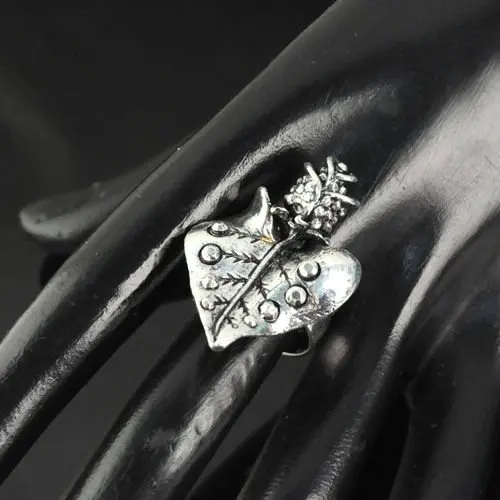 Женское Винтажное кольцо в виде цветка розы серебристого цвета|leaf ring|fashion rings for