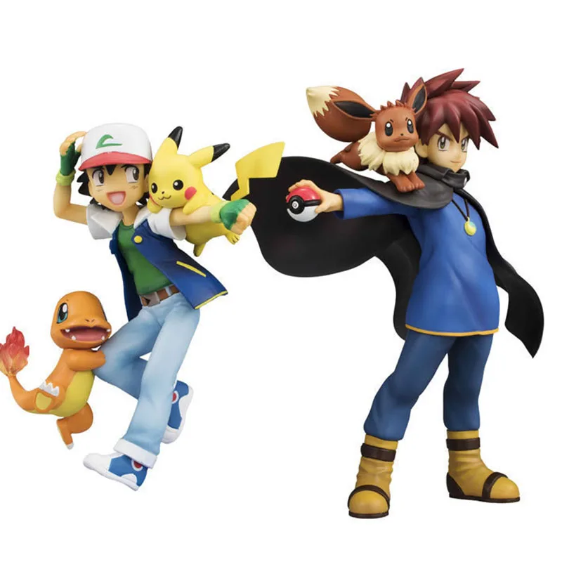 

Anime pokemones Gary Oak & Eevee Ash Ketchum with Pika Action Figure Cartoon Figure Model Toys Collection Toys For Kids