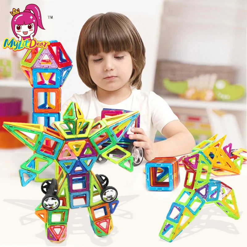 MylitDear 58 шт. Большие Размеры магнитные строительные блоки модель игрушки 3D Развивающие DIY дизайнерские магнитные Кирпичи игрушки для детей