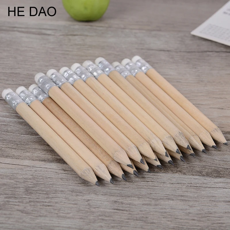 

5 PCS Mini Size Simple Wood Pencil With Eraser Log Pencil Short Size Pencil For Kids And Children