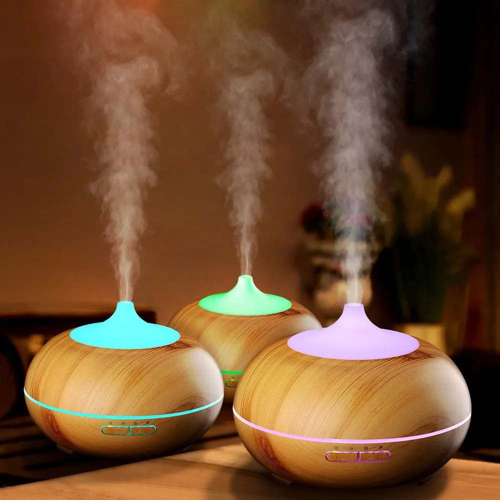 

NEW 300ML Woodgrain Essential Oil Aroma Diffuser Aromatherapy Humidifier Mist Maker Purifier 3 Models 7 Color Light A.C. Source