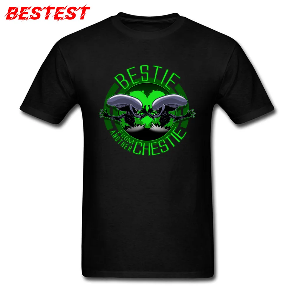 Bestie from another chestie Round Collar T Shirt Autumn Tops T Shirt Short Sleeve Newest 100% Cotton Unique Tshirts Normal Men Bestie from another chestie black