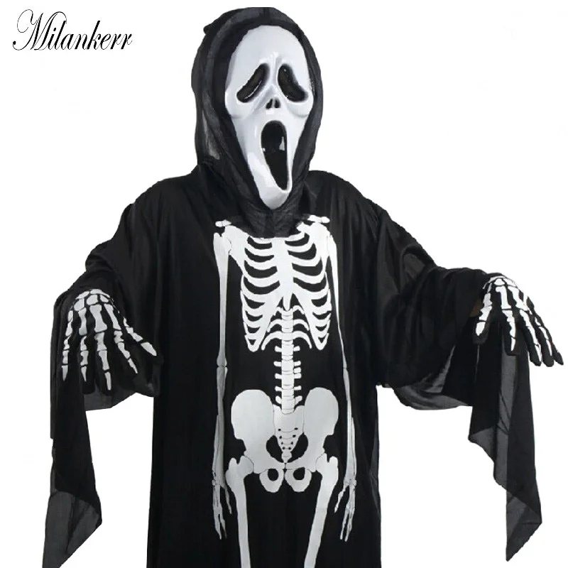 Buy Halloween Ghost Skeleton Costume Skull Gloves