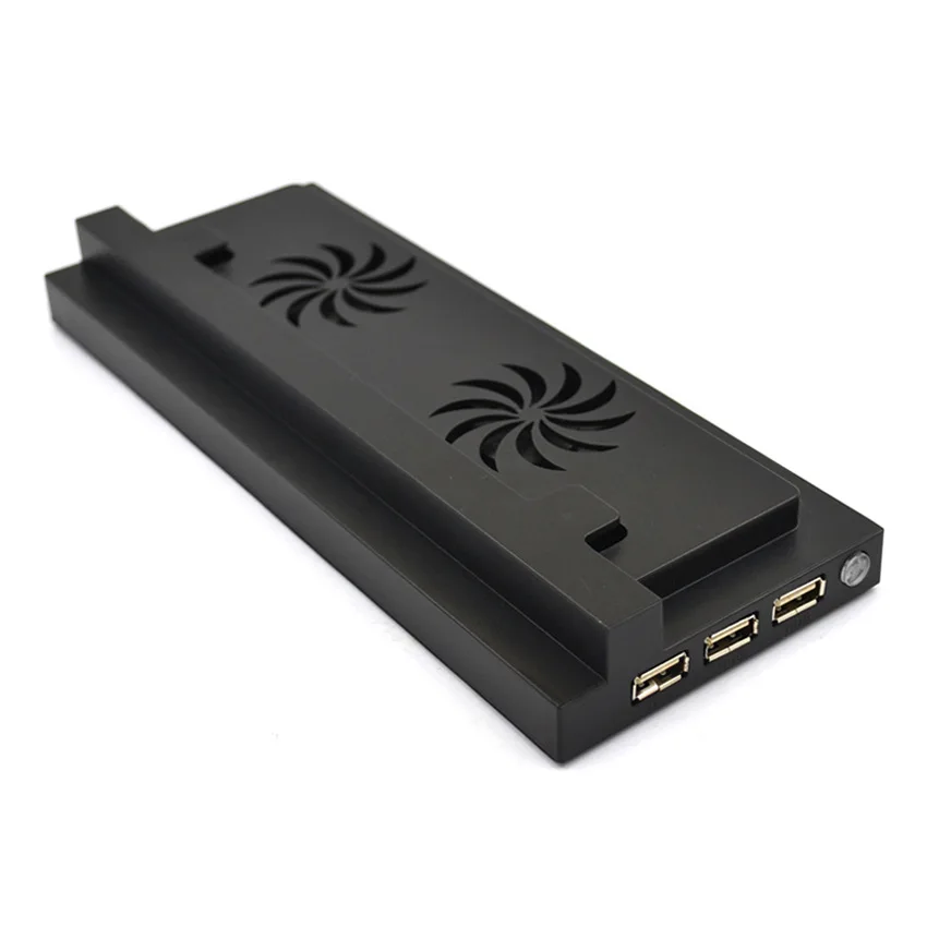Vertical Dual Cooling Fan Stand External USB Charging Ports Mount for
