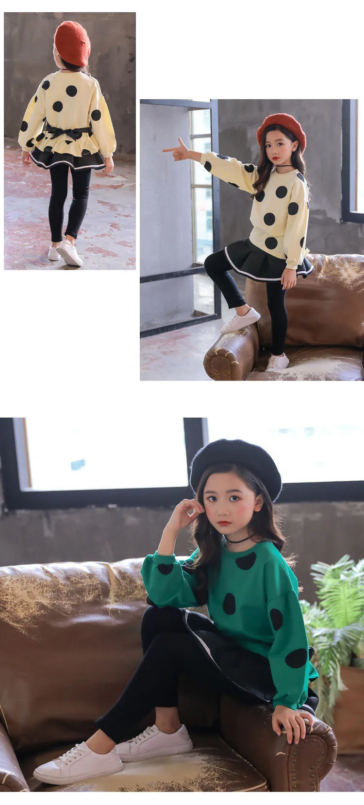 School Dot Kids Outfits For Girls Long Sleeve Clothes Sets Girls Sweatshirts & Pants With Skirts Children Clothing Sets Autumn  4 5 6 7 8 9 10 11 12 13 14 15 years  big little  skirt and top sets girls children clothes girls (10).jpg