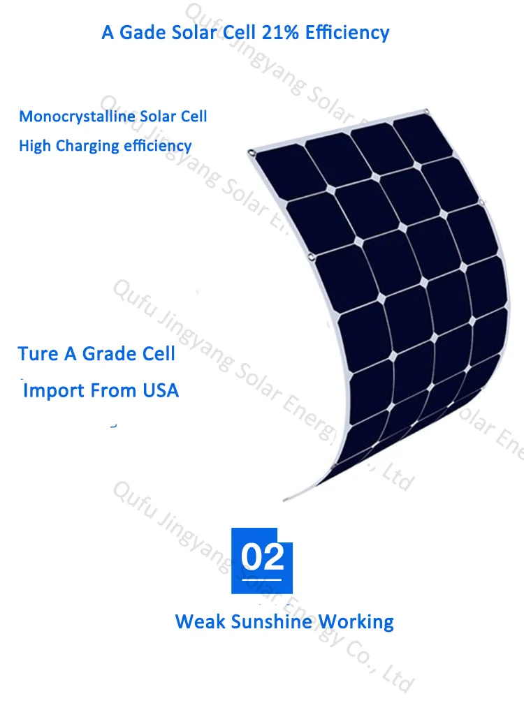 Sunpower гибкий Панели Солнечные 100W 200W 300W 400W Солнечная Зарядное устройство для автодома лодки на крыше 12V Батарея Зарядное устройство модуля солнечной батареи