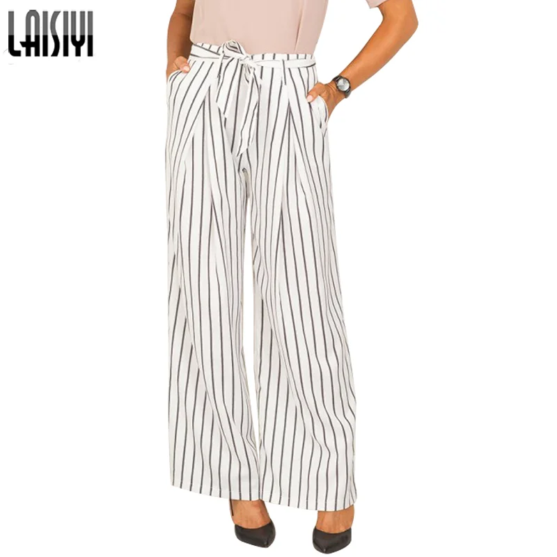 Women's Loose body Wide Leg Pants Elastic Waist Linen