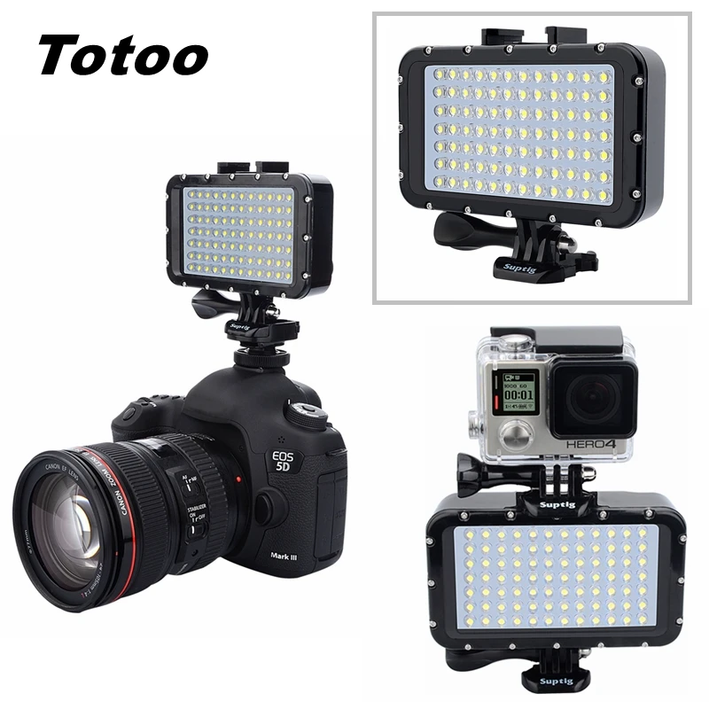 

Newest 84 Led Beads Underwater Lamp Waterproof Light For Gopro Hero 7 6 5 4 Yi 4K+SLR DJI Osmo Action 1/4 Adapter Accessories