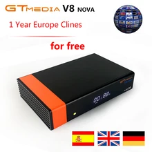 GTmedia V8 Nova Receptor 1 год Cccam Clines для Испании Европа H.265 1080P HD WiFi DVB-S2 спутниковый ресивер vs Freesat V8 V7