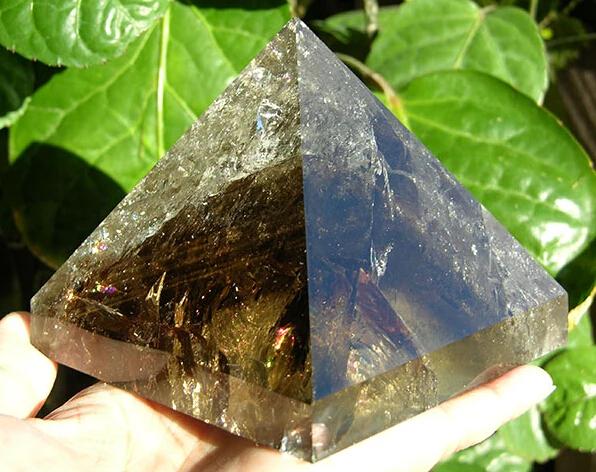 

3.5" XXXL AA Clear Smoky Quartz Crystal Pyramid Nice from Brazil, 1.6 Lbs