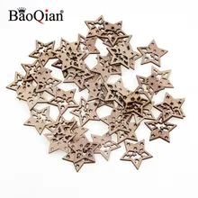 20шт 28x30 мм деревянные полые звезды украшения для скрапбукинга DIY домашнего ремесла для Рождества DIY украшения