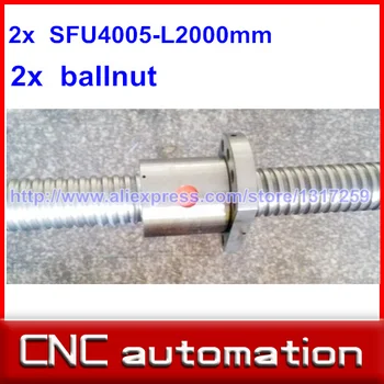 

2pcs ballscrew SFU4005 2000mm RM4005 Rolled Ball screw +2pcs ballnut