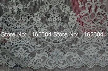 

French Soft lace fabric, High Quality Blue/Green/White/Purple 3meters x150cm/pc Eyelash Net lace Trim Fabrics