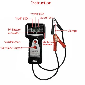 

2019 All-Sun EM577 Battery Tester 6V 12V CCA Digital Automotive Battery Analysis EM577 Charging