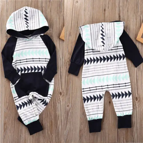

Adorable Kids Baby Boys Infant Romper Jumpsuit Hooded Clothes Outfits