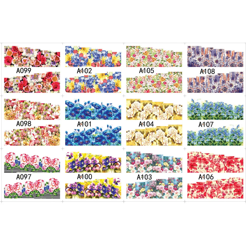UPRETTEGO 12 упаковок/LOT дизайн ногтей Красивая водная наклейка слайдер|nail sticker flower|lot