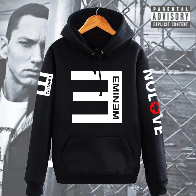 

2021Winter Men's Fleece Hoodies Eminem Printed Thicken Pullover Sweatshirt Men Sportswear Fashion Clothing women sweatshirt