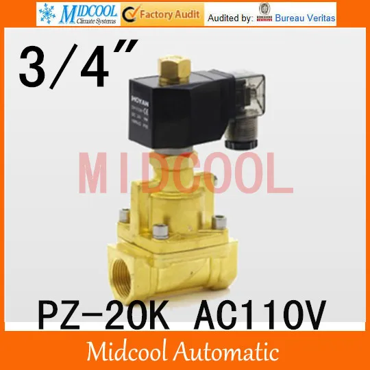 AC220V Brass Two-Way Normally Closed Solenoid Valve for Air Water Steam Electric Solenoid Valve