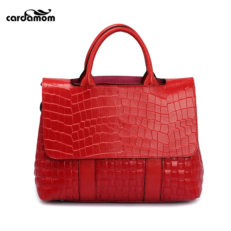 

Cardamom Fashion Alligator Women's Handbag Casual Tote Genuine Leather Crossbody Bags Top-Handle Bag for Women