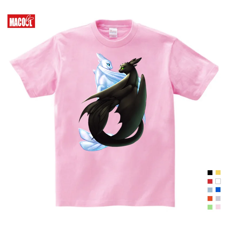 

Pocket Toothless T-shirt Men Cute Tops How To Train Your Dragon Cartoon Tees Summer Clothes Cotton Tshirt Kids Costume