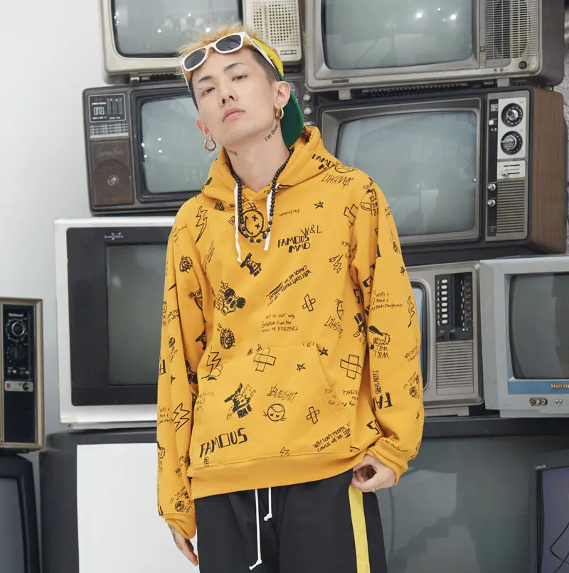 Graffiti Pullover Fleece Hoodies 3