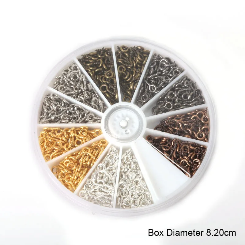 

Free Shipping Mixed 1 Box (600pcs/lot 4*8mm) Iron Screw Eye Pin Bail Peg For Half-drilled Beads jewelry findings DIY BDH053-01MX
