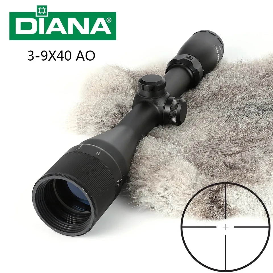 

DIANA 3-9X40 AO Hunting Riflescopes One Tube Glass Double Crosshair Reticle Optical Sight Rifle Scope Free Shipping