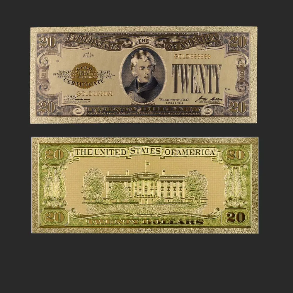1928 год США 20 USD Золотая банкнота мировая валюта Реплика золотой фольги бизнес и