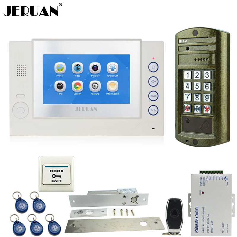 

Home NEW 7`` TOUCH Screen LCD Video Door Phone Record Intercom System kit Waterproof Password HD Mini Camera 8GB TF Card FREE