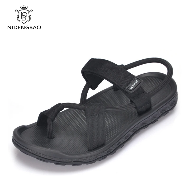 

Men Sandals 2018 Summer Men Black Comfortable Soft Beach Sandals High Quality Unisex Flat Shoes Para Hombre for Size 35-45 Man