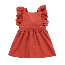 Платья для маленьких девочек, летнее вельветовое платье с бантом для девочек, детская одежда, платья, платье с открытой спиной, одежда для маленьких девочек