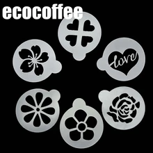 Ecocoffee 6 шт. кофе латте капучино бариста Art трафарет кофе шаблоны аксессуары кофе трафарет