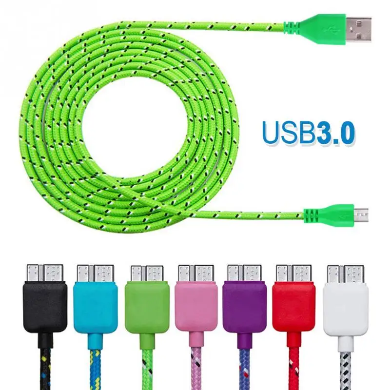 

2019 new Colorful 1M 3FT Nylon Fabric USB 3.0 Micro Braided Data Sync Charger Cable Charging Cable Electronic Link Data Cables