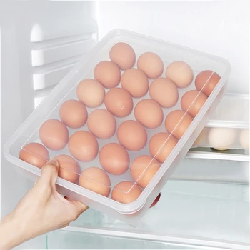 

24 Holes & Clear Plastic Storage Boxes With Lids # X153; Eggs In Fridge Storage Box Colorful