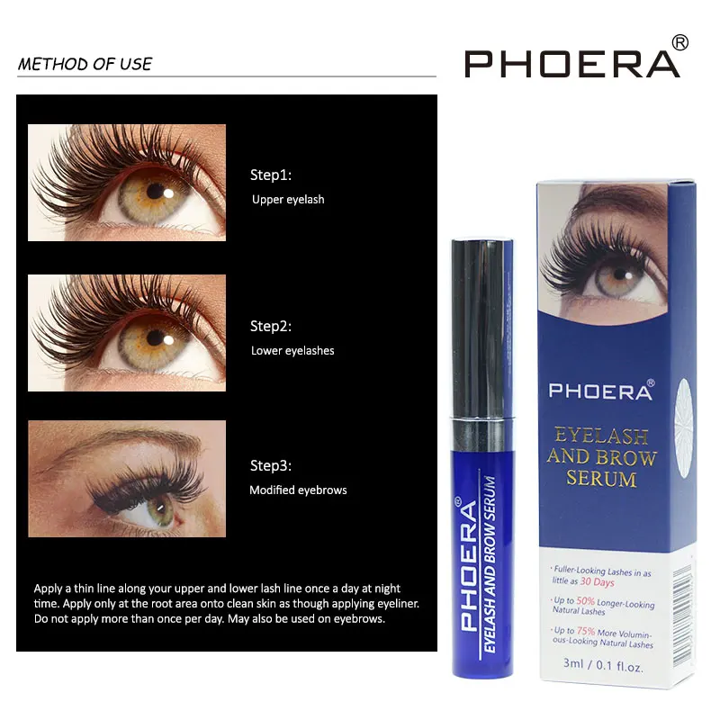 

1PC PHOERA Eyebrows Eyelash Enhancer Liquid Set Treatment Long Thicker Powerful Makeup Eye lash Growth Serum CosmeticsTSLM1