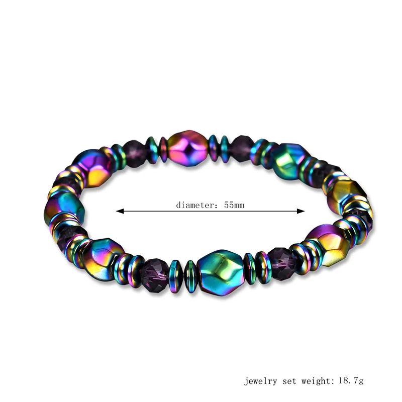 

Black Hematite Stone Bracelets Magnetic Hematite Weight Loss Stretch Bracelets Therapy Bracelet Health Care for Women Jewellery