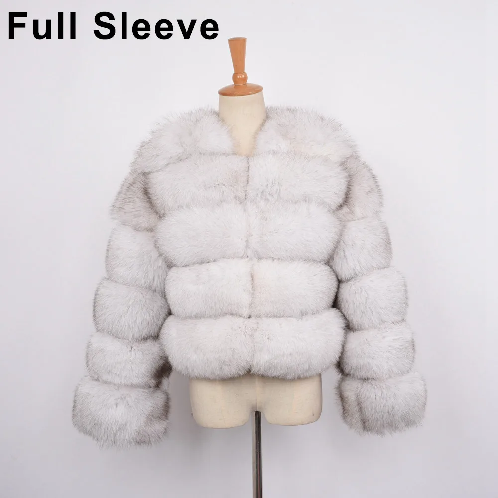 Новое поступление, Женская Роскошная Шуба из натурального Лисьего меха, зимняя меховая куртка, верхняя одежда высшего качества S1797 - Цвет: Natural White Full