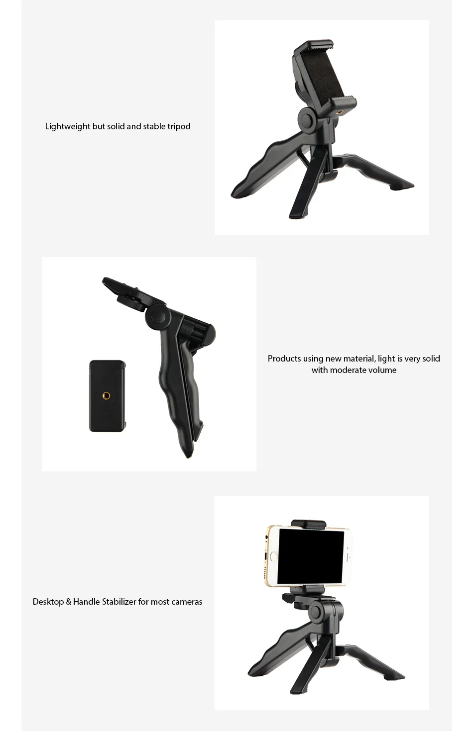 ET мини штатив подставка универсальная подставка для сотового телефона настольная Ручка Стабилизатор для iPhone GoPro камера штатив держатель для телефона Селфи