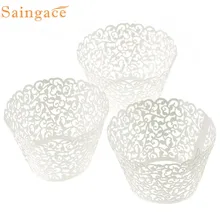 Топ qaulity 60 шт. Формы для кексов маленькая лоза кружевная лазерная резка обертка для кексов форма для порционной выпечки Muffin одноразовые gateau tasses L607